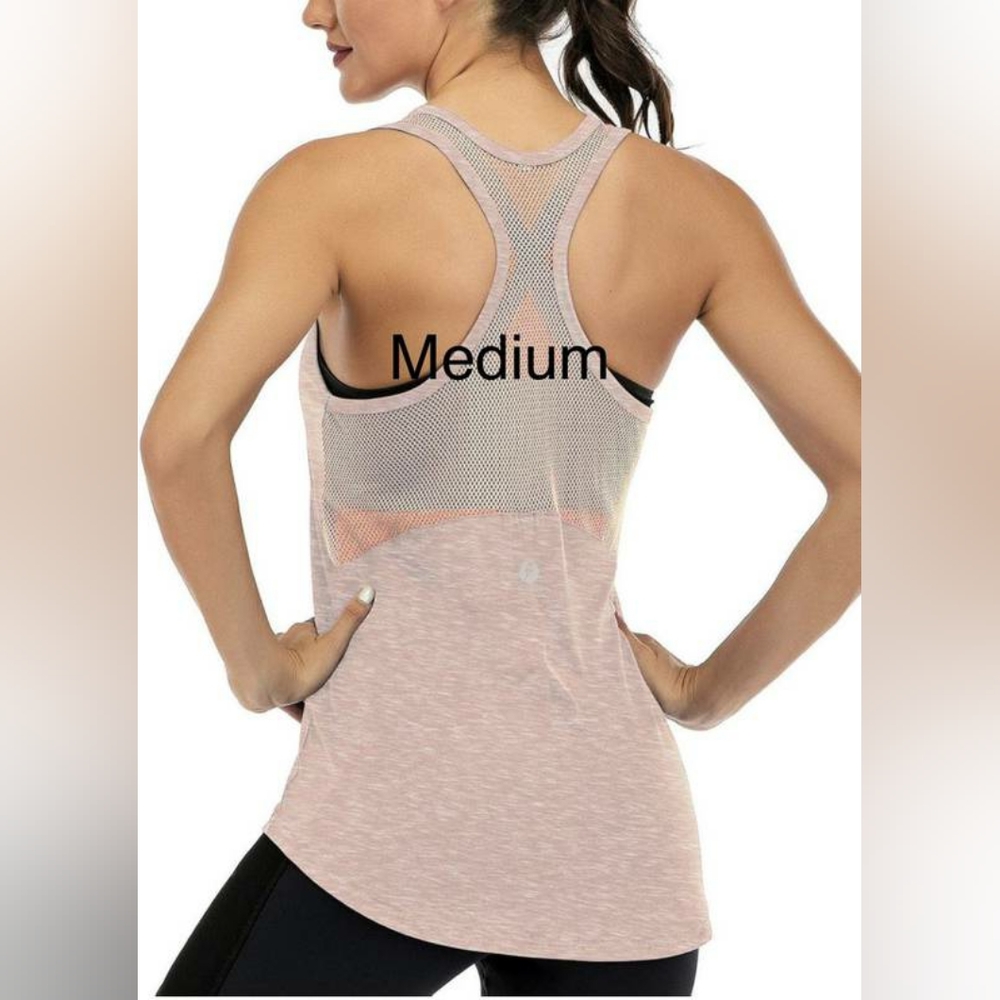 ICTIVE Workout Tank Tops for Women Sleeveless Yoga Tops, Size M Apricot